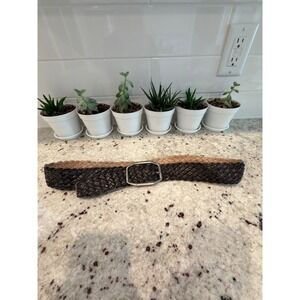 Bed|Stu Woven Leather Belt Size M – Black Braided Genuine Leather 36"